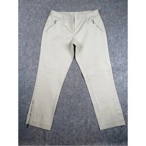 Michael Kors Pants Women's Size 10 Beige Ankle Zip Straight Leg Formal Business‎